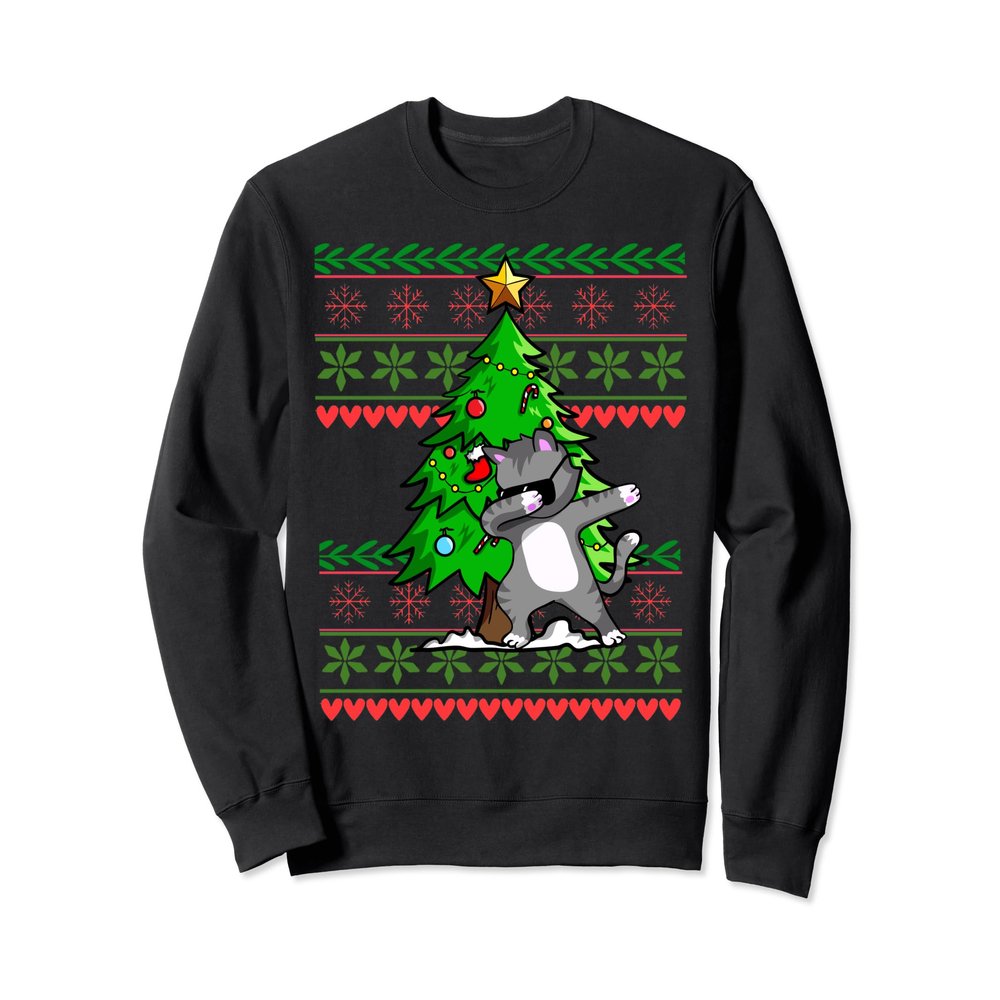 Dabbing Christmas Cat Sweatshirt