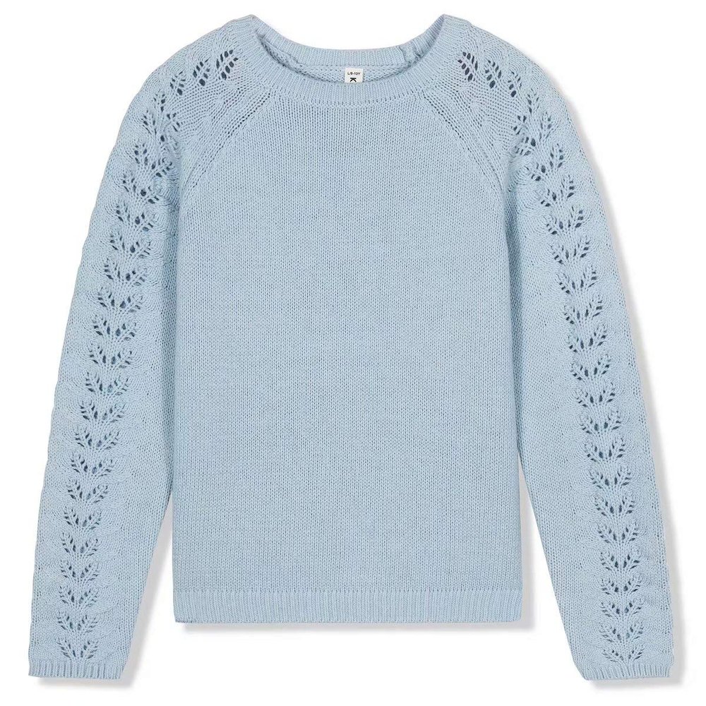 Kid Nation Girls Sweaters for Teen Girls Toddler Girl Cute Knit Crewneck Pullover Light Blue Size 5-6 Years
