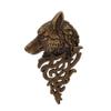 2Pcs Fashion Animal Dire Wolf Head Coyote Antique Lapel Brooch Pin Badge Men's Suits Buckle Neckwear Accessories-Bronze/Silver view 3