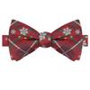 KissTies Mens Pre-Tied Christmas Bow Tie Red Snowflakes Plaid Bowties view 1