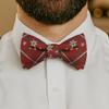 KissTies Mens Pre-Tied Christmas Bow Tie Red Snowflakes Plaid Bowties view 2