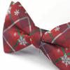 KissTies Mens Pre-Tied Christmas Bow Tie Red Snowflakes Plaid Bowties view 3