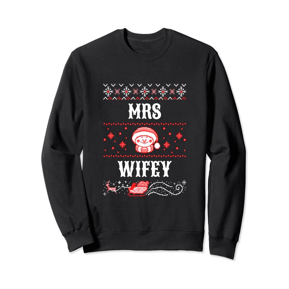 Ugly Christmas Sweater Mrs Wifey Funny Xmas Gift for Wife