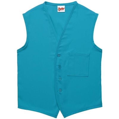 DayStar Apparel 740 One Pocket Button Unisex Vest, Turquoise, 2XL