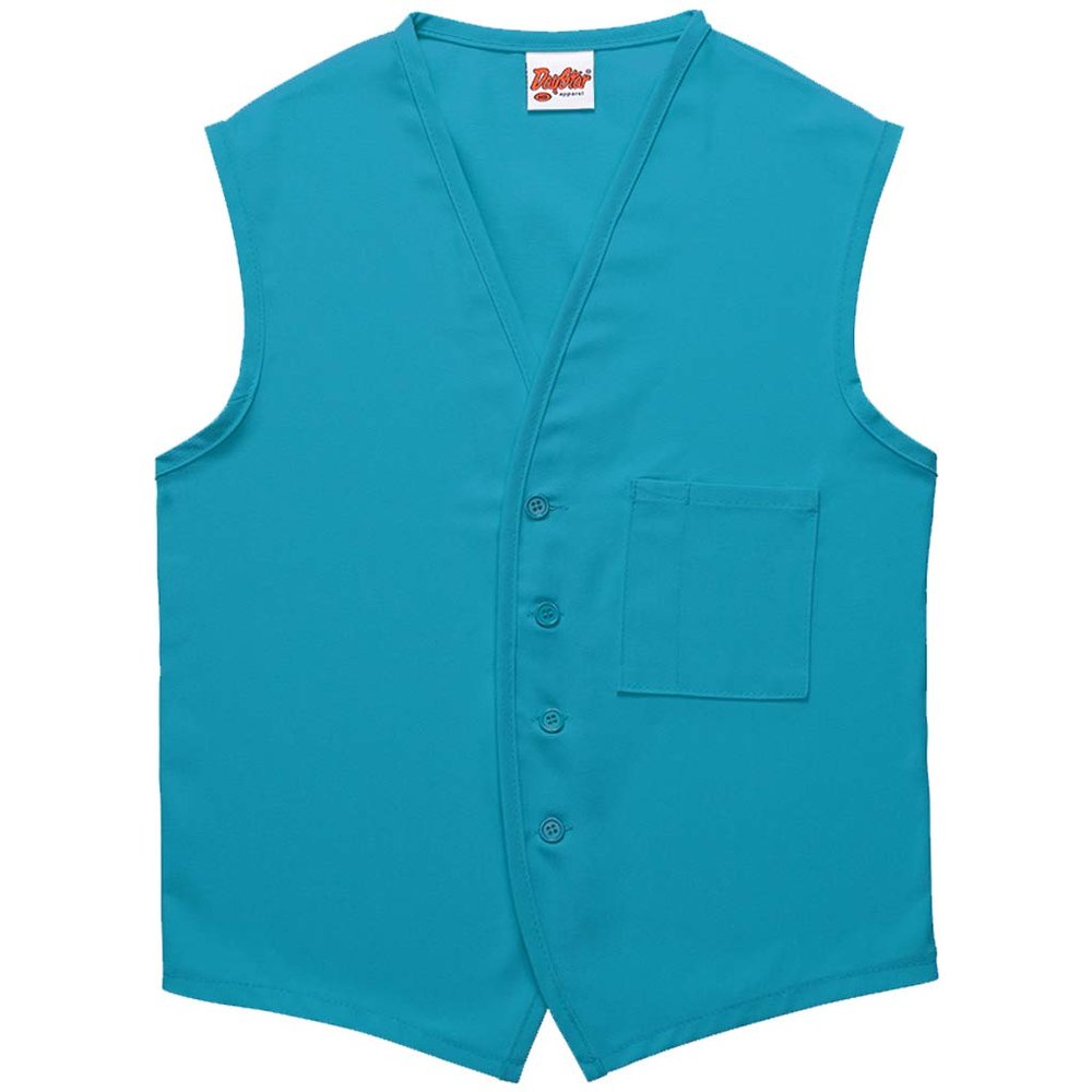 DayStar Apparel 740 One Pocket Button Unisex Vest, Turquoise, 2XL