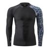 HUGE SPORTS Men's Splice UV Sun Protection UPF 50+ Skins Rash Guard Long Sleeves (Leopard Print, XL) view 2