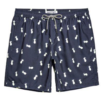 maamgic Mens Swim Trunks Quick Dry Swim Shorts with Mesh Lining Funny Swimwear Bathing Suits 7inch Pineapple Navy X-Large