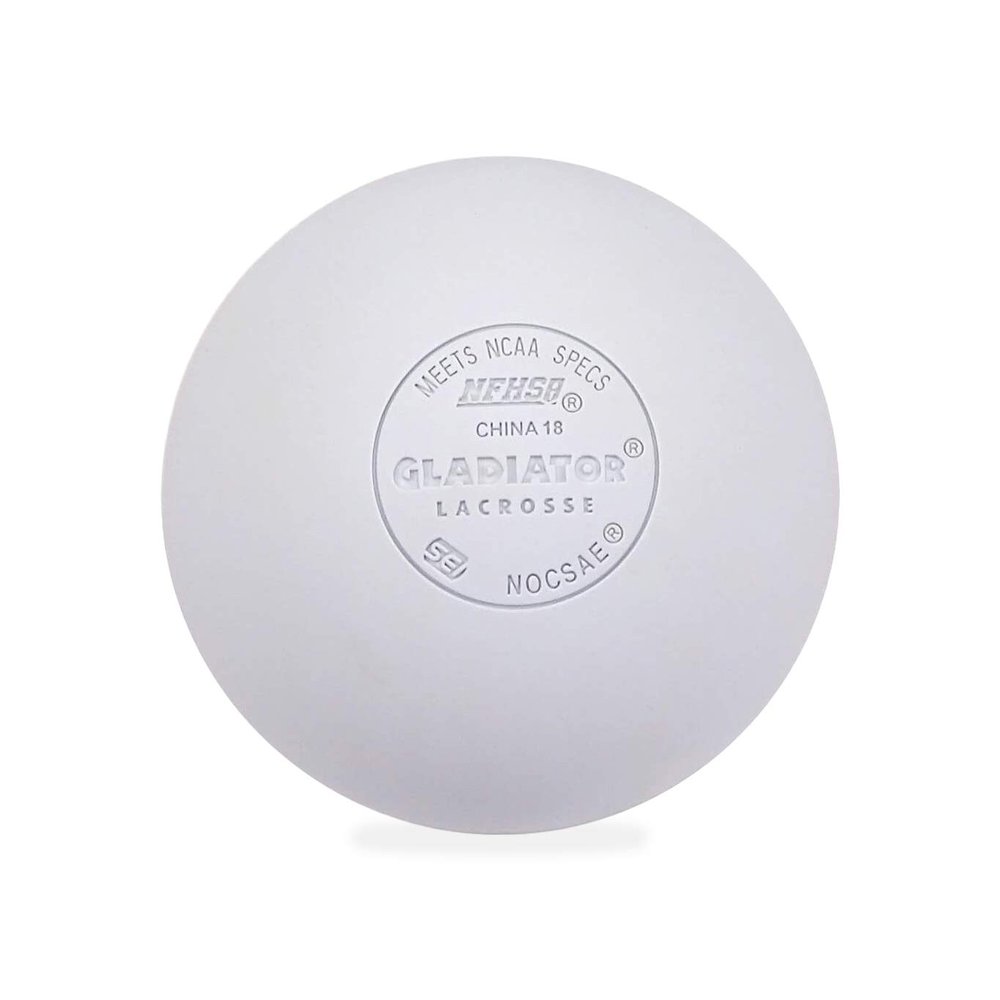 Gladiator Lacrosse Single Official Lacrosse Ball White Meets NOCSAE Standards, SEI Certified, 2.5X2.5X2.5