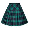 EXCHIC Women's A-Line Mini Skirt Stretchy High Waist Pleated Tennis Skirts Plaid School Uniform Dance Casual Wear (M, 5 Green) view 1