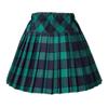 EXCHIC Women's A-Line Mini Skirt Stretchy High Waist Pleated Tennis Skirts Plaid School Uniform Dance Casual Wear (M, 5 Green) view 2