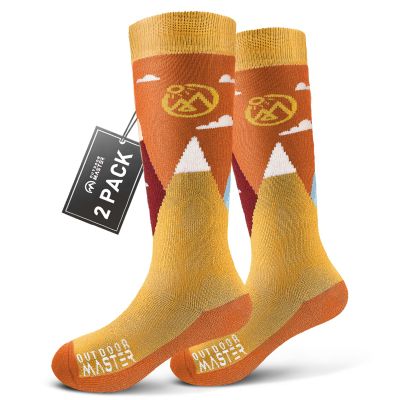 OutdoorMaster Merino Wool Ski Socks for Kids, Boys & Girls, Thermal Winter Warm Snowboarding Socks for Cold Weather