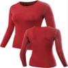 NELEUS Women's 3 Pack Dry Fit Athletic Compression Long Sleeve T Shirt,Black,Red,White,2XL,EU 3XL view 4
