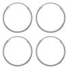 2 Pairs Sterling Silver Endless Hoop Earrings thin 1 mm tube 3/4 inch 20mm view 1