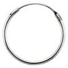 2 Pairs Sterling Silver Endless Hoop Earrings thin 1 mm tube 5/8 inch 16mm view 2