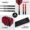 Harrows Predator Soft Tip Darts Set  Made from 90% Tungsten  18g and 20g  Includes Ultra Traction Grip, Supergrip Fusion Shafts, Prime Flights, and Travel Case - 20g view 2