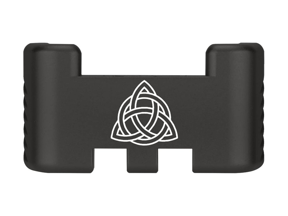 NDZ Performance Aluminum Slide Racker Assist Back Plate for Gen 1-5 Glock 17 19 19x 22 23 24 26 27 31 32 33 34 35 45 47 49, Improved Slide Grip, Black - Celtic Knot