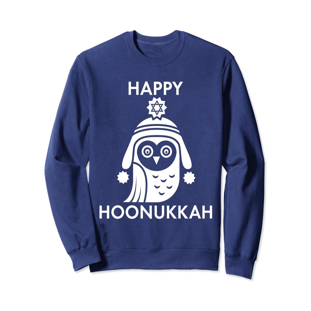 Funny Owl Hanukkah Sweater Fun Jewish Holidays Christmas Top