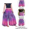 Lannaclothesdesign Palazzo Pants for Women Wide Leg Boho Harem Yoga Pants S M L XL Sizes(M, Purple Rose Circle, Length 39 inches) view 4