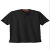 Boulder Creek by Kingsize Men's Big & Tall Heavyweight Short-Sleeve Henley Shirt - 5XL, Black view 1