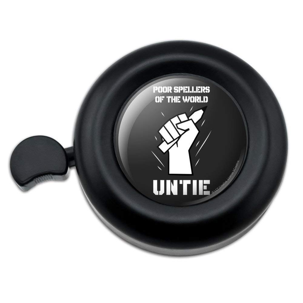 GRAPHICS & MORE Poor Spellers of The World Untie Unite Funny Humor Bicycle Handlebar Bike Bell