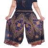 Lannaclothesdesign Palazzo Pants for Women Wide Leg Boho Harem Yoga Pants S M L XL Sizes(L, Black Flower Eye, Length 39 inches) view 2