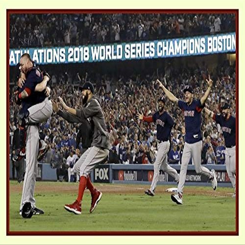 Celebration on the Mound Boston Red Sox win 2018 World Series 11x14 Double Matted Panoramic 8x12 Photo Print