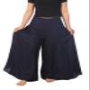 Lannaclothesdesign Palazzo Pants for Women Wide Leg Boho Harem Yoga Pants S M L XL Sizes(S,Solid Dark Blue, Length 41 inches) view 1
