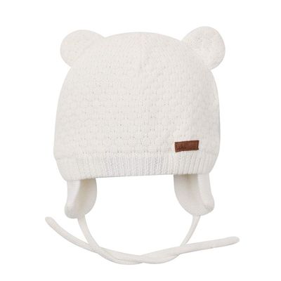 BAVST Baby Beanie Hat for Winter with Earfalp Cute Bear Kids Toddler Girls Boys Warm Knit Cap 0-2Years?White, L
