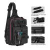 Piscifun 30L Fishing Tackle Backpack with Rod & Water Holder, Multi-Compartment Lightweight Large Tackle Sling Bag for Fishing Gear and Equipment, Gift for Men, Black view 2