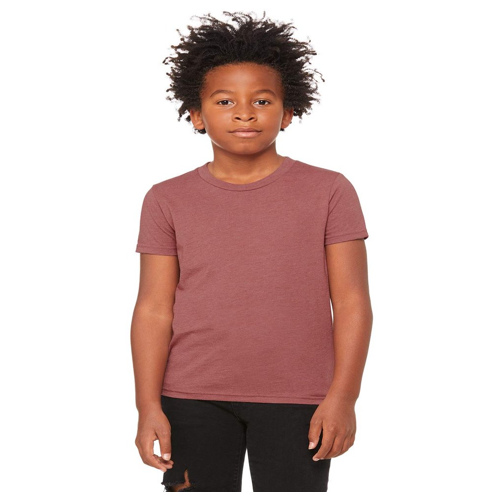 Bella + Canvas Youth Jersey Short-Sleeve T-Shirt S HEATHER MAUVE