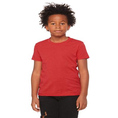 Bella + Canvas Youth Jersey Short-Sleeve T-Shirt S HEATHER RED