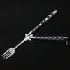 Butterfly Fork and Spoon Set for Hunting, Camping and Hiking Purposes. (Silver) view 2