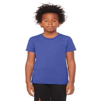 Bella + Canvas Youth Jersey Short-Sleeve T-Shirt S HEATHER TRU ROYL