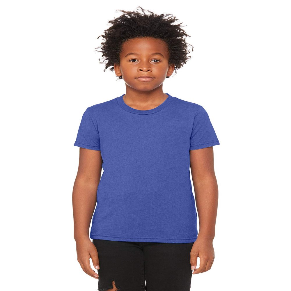 Bella + Canvas Youth Jersey Short-Sleeve T-Shirt S HEATHER TRU ROYL