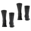 FALKE Men's Happy 2 Pack Dress Socks, Cotton, Stripe Pattern, Stylish Fashion, Business Casual, Grey (Anthracite Melange 3080), 9.5-12, 2 Pairs view 4