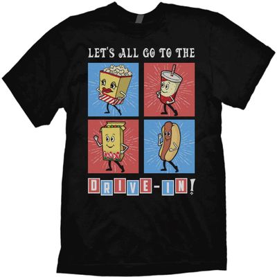 Drive-in Theatre Cinema Retro t-Shirt Black