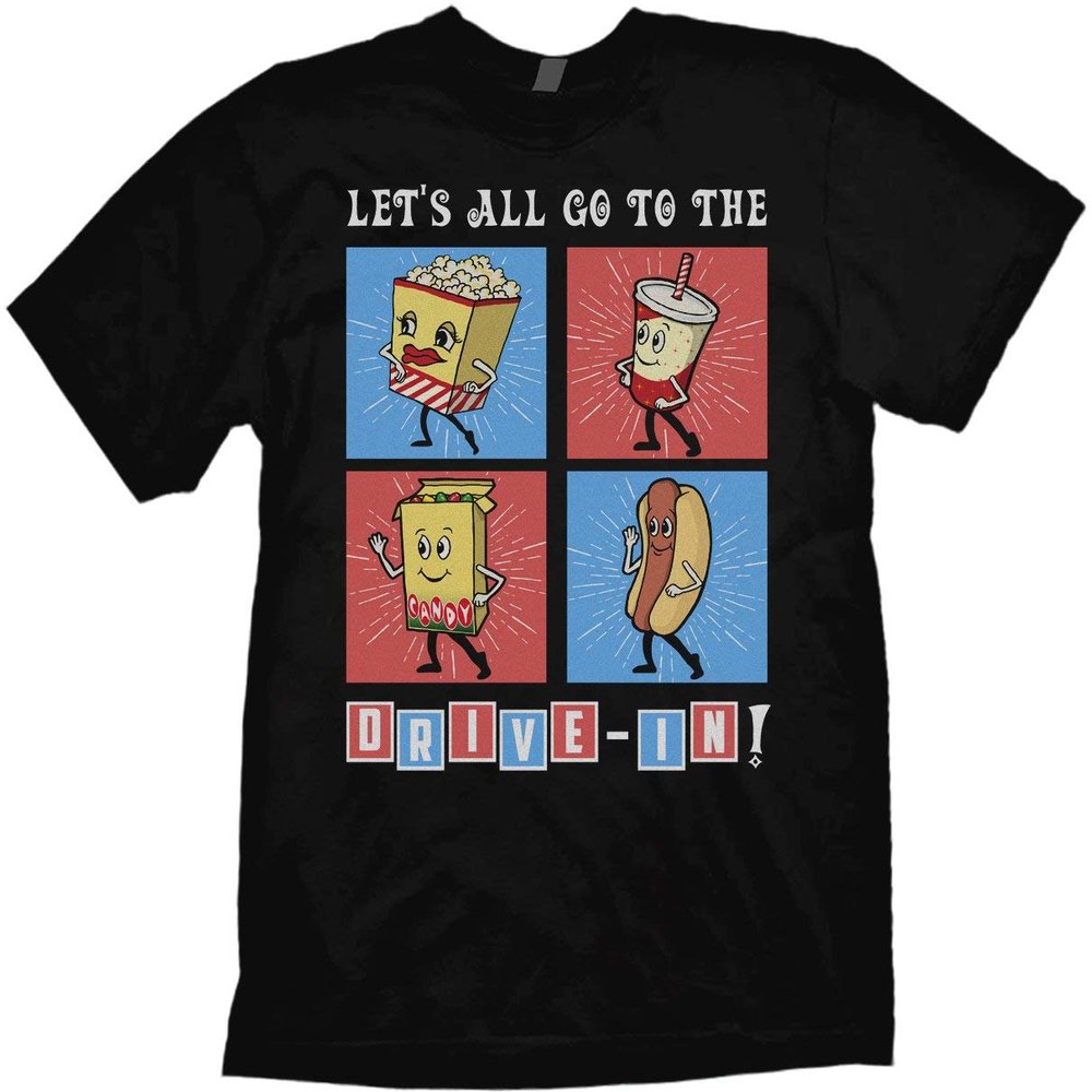 Drive-in Theatre Cinema Retro t-Shirt Black