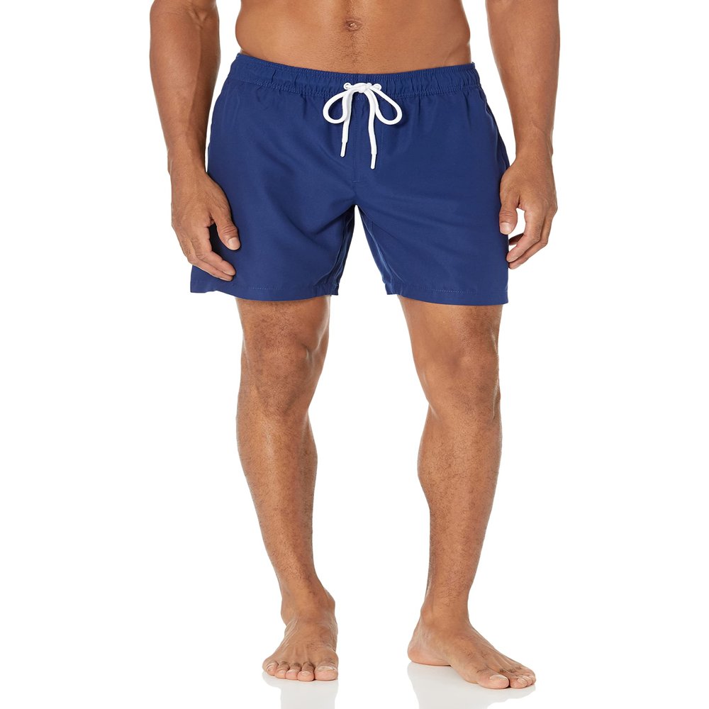 Amazon Essentials Men's Swim Trunks with Mesh Lining, Pockets, Drawstring Closure, Navy, XX-Large