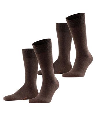 FALKE, Mens, Happy 2-Pack Socks, Dark Brown, 12.5-15