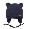 BAVST Baby Beanie Hat for Winter with Earfalp Cute Bear Kids Toddler Girls Boys Warm Knit Cap 0-2Years?Navy, S view 1