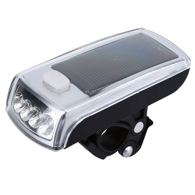 Bike Front Light, Multi-Mode Solar Powered Cycling Flashlight with USB Charging, Handlebar Light for Road & Mounta