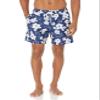 Amazon Essentials Men's Swim Trunks with Mesh Lining, Pockets, Drawstring Closure, Navy Hibiscus Flower, Large view 1