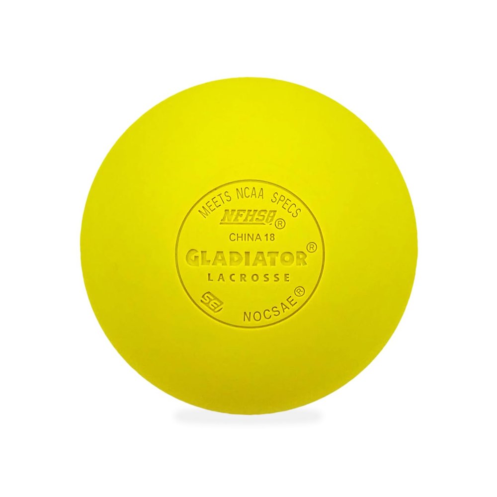 Gladiator Lacrosse Single Official Lacrosse Ball  Yellow  Meets NOCSAE Standards, SEI Certified