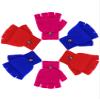 3 Pairs Kids Fingerless Mittens Convertible Flip Top Gloves Children Soft Knitted Gloves for Boys Girls (Rose, Red, Blue, Medium) view 3