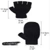 3 Pairs Kids Fingerless Mittens Convertible Flip Top Gloves Children Soft Knitted Gloves for Boys Girls (Black, White, Gray, Medium) view 4