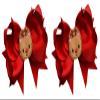 Christmas Kitty Reindeer Hair Bow for Toddlers and Girls Featuring Embroidered Appliqu (2, Red) view 1