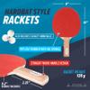 JOOLA Essentials Duel 2-Player Table Tennis Paddle Set with 2 Ping Pong Paddles & 3 Balls - Pips Out Hardbat Ping Pong Rackets Great for All Playing Levels & Ages - White Balls view 3