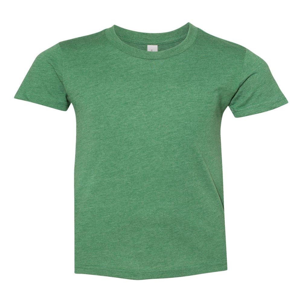 Bella + Canvas Youth Jersey Short-Sleeve T-Shirt L HTHR GRASS GRN