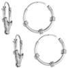 2 Pairs Sterling Silver Bali Style Endless Hoop Earrings for ears Nose and lips 1/2 inch 12mm view 1