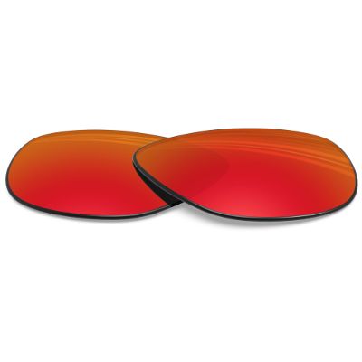 BLAZERBUCK Polycarbonate Polarized Replacement Lenses for Oakley Frogskins OO9013| Frogskins Mix OO9428| Frogskins LX OO2043 - Fire Red AR Coated